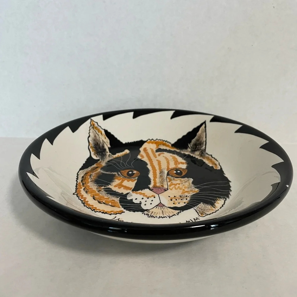 Cats by Nina Black and Orange Cat 8” Bowl - Picture 2 of 5